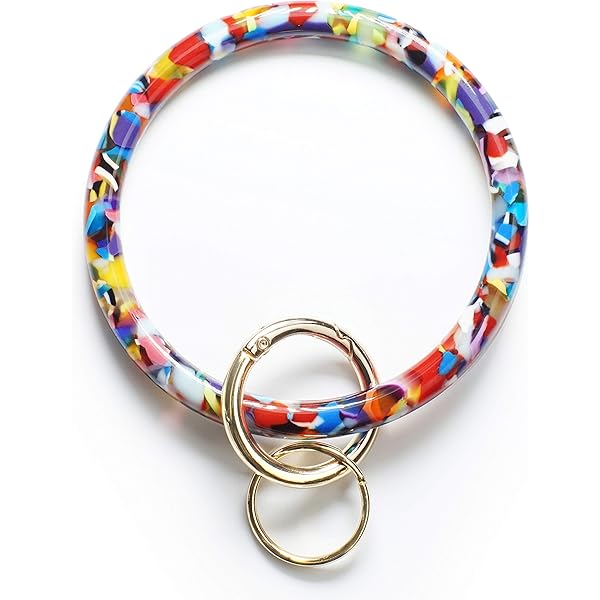 Mymazn Key Ring Bracelet Wristlet Keychain Bangle Keyring